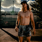 "FOREST CAMO" MID THIGH CUT SHORTS