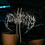 "DEATH" MID THIGH CUT SHORTS