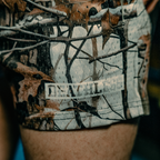 "FOREST CAMO" MID THIGH CUT SHORTS