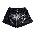 "DEATH" MID THIGH CUT SHORTS