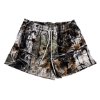 "FOREST CAMO" MID THIGH CUT SHORTS